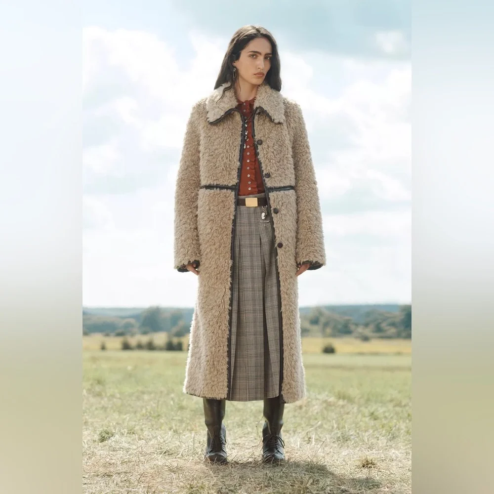 Zara LIMITED EDITION LONG FLEECE COAT sz.S